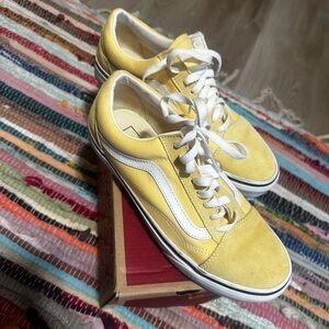 Vans Yellow and White Women's Sneakers